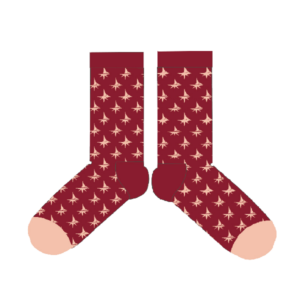Chaussettes bordeaux et saumon - Tissage de L'ouest et Grain de Sail