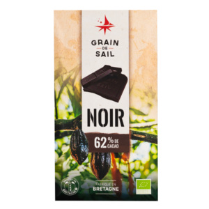 Tablette de chocolat noir 62% de cacao - BIO - Grain de Sail - packaging - recto