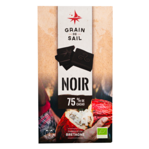 Tablette de chocolat noir 75% de cacao - BIO - Grain de Sail - packaging - recto
