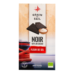 Tablette de chocolat noir Fleur de Sel - BIO - Grain de Sail - packaging - recto